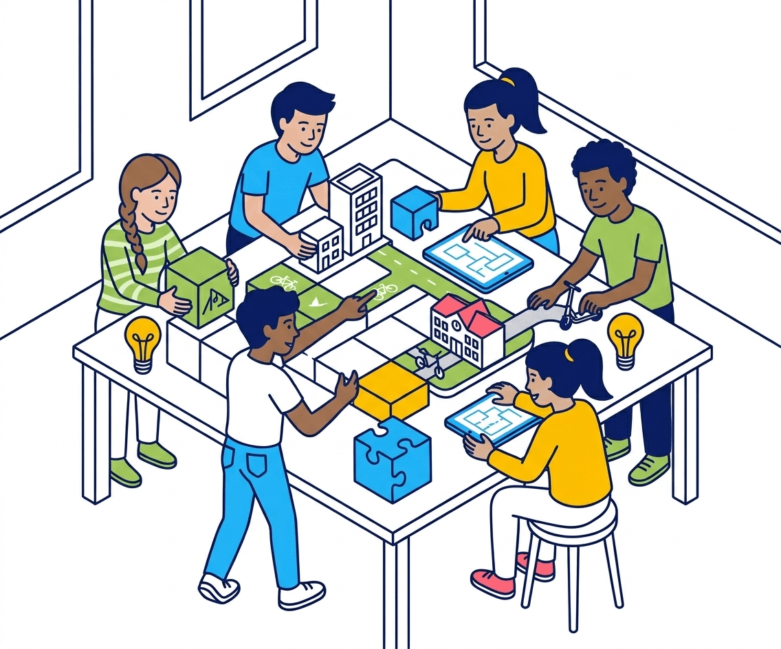 Children co-designing urban spaces together